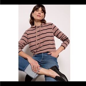 Women’s Evereve "Zoey" Soft Ribbed Knit Striped Hoodie